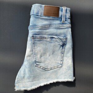 Buckle Black Denim Shorts